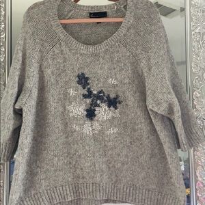 Cozy Winter snowflake with beads sweater